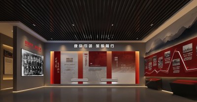 现代党建展厅3D模型下载